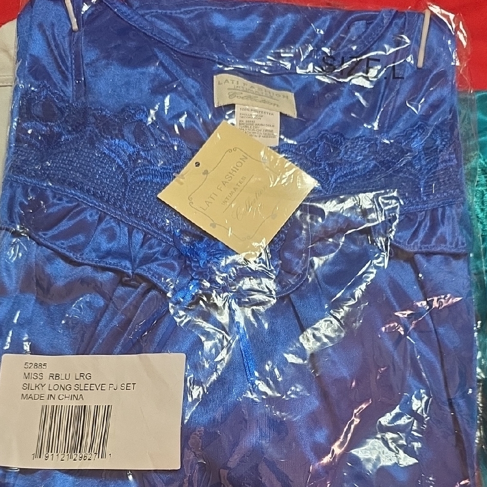Elegant Silky Long Sleeve Pajama Set - Royal Blue
